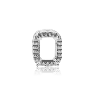 ITI NYC Emerald Four Prong Double Halo Pendant in Sterling Silver (6.00 x 4.00 mm - 12.00 x 10.00 mm)