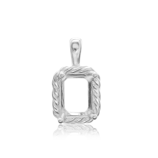 ITI NYC Emerald Fancy Pendant in Sterling Silver (6.00 x 4.00 mm - 12.00 x 10.00 mm)