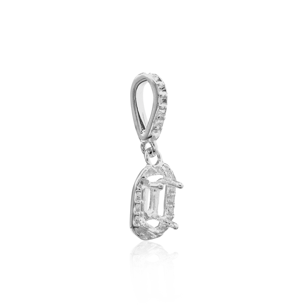 ITI NYC Emerald Four Prong Halo Pendant in 14K Gold (5.00 x 3.00 mm - 12.00 x 10.00 mm)