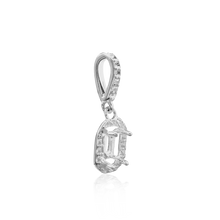 Load image into Gallery viewer, ITI NYC Emerald Four Prong Halo Pendant in 14K Gold (5.00 x 3.00 mm - 12.00 x 10.00 mm)
