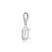 Load image into Gallery viewer, ITI NYC Emerald Four Prong Halo Pendant in 14K Gold (5.00 x 3.00 mm - 12.00 x 10.00 mm)
