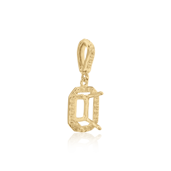 ITI NYC Emerald Four Prong Halo Pendant in 14K Gold (5.00 x 3.00 mm - 12.00 x 10.00 mm)