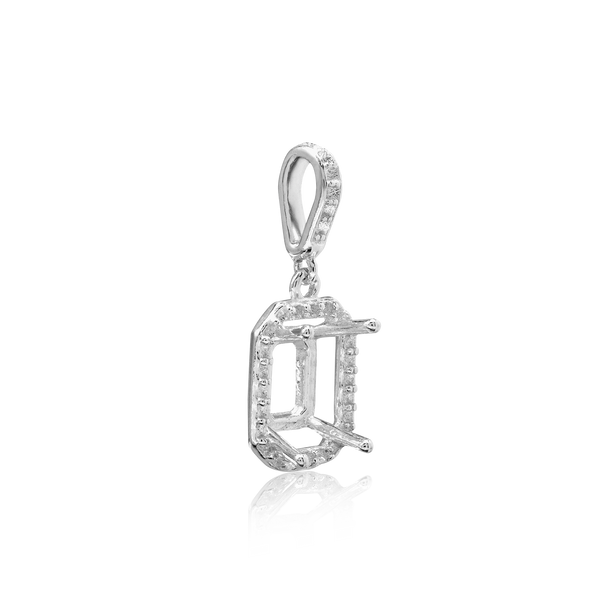 ITI NYC Emerald Four Prong Halo Pendant in 14K Gold (5.00 x 3.00 mm - 12.00 x 10.00 mm)
