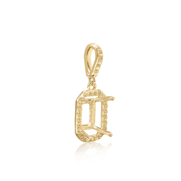 ITI NYC Emerald Four Prong Halo Pendant in 14K Gold (5.00 x 3.00 mm - 12.00 x 10.00 mm)