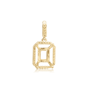 ITI NYC Emerald Four Prong Halo Pendant in 14K Gold (5.00 x 3.00 mm - 12.00 x 10.00 mm)