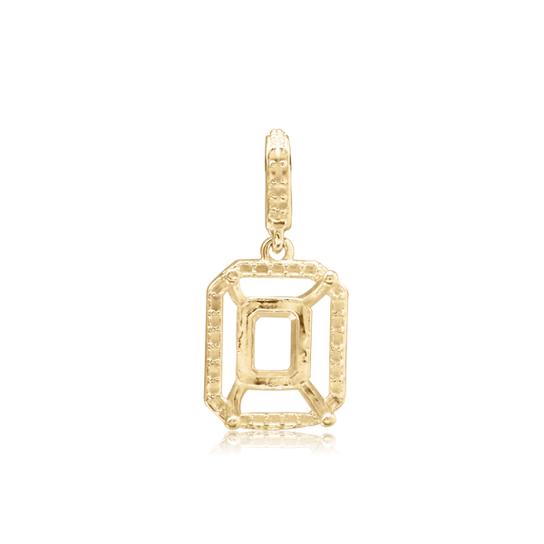 ITI NYC Emerald Four Prong Halo Pendant in 14K Gold (5.00 x 3.00 mm - 12.00 x 10.00 mm)