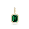 ITI NYC Emerald Four Prong Halo Pendant in 14K Gold (5.00 x 3.00 mm - 12.00 x 10.00 mm)