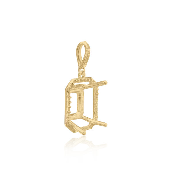 ITI NYC Emerald Four Prong Halo Pendant in 14K Gold (5.00 x 3.00 mm - 12.00 x 10.00 mm)