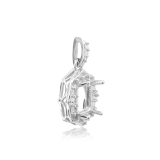 ITI NYC Emerald Cluster Pendant in Sterling Silver (6.00 x 4.00 mm - 12.00 x 10.00 mm)