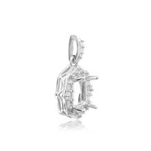 Load image into Gallery viewer, ITI NYC Emerald Cluster Pendant in Sterling Silver (6.00 x 4.00 mm - 12.00 x 10.00 mm)
