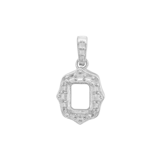 ITI NYC Emerald Cluster Pendant in Sterling Silver (6.00 x 4.00 mm - 12.00 x 10.00 mm)