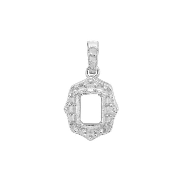 ITI NYC Emerald Cluster Pendant in Sterling Silver (6.00 x 4.00 mm - 12.00 x 10.00 mm)