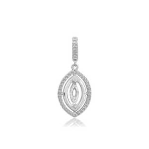 ITI NYC Marquise Cluster Pendant in Sterling Silver (6.00 x 3.00 mm - 12.00 x 6.00 mm)