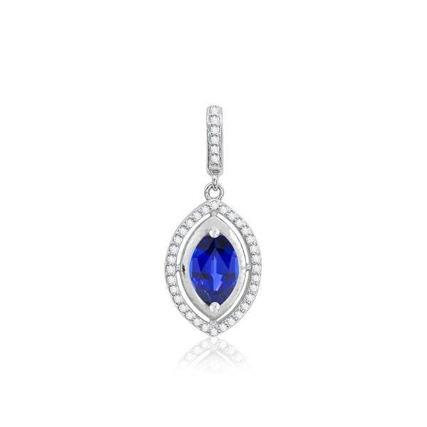 ITI NYC Marquise Cluster Pendant in Sterling Silver (6.00 x 3.00 mm - 12.00 x 6.00 mm)