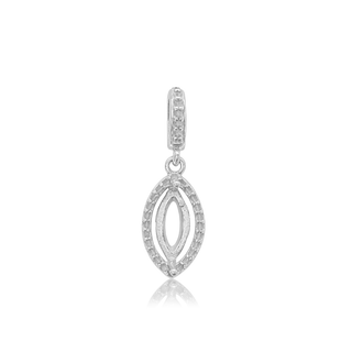 ITI NYC Marquise Cluster Pendant in Sterling Silver (6.00 x 3.50 mm - 12.00 x 6.00 mm)
