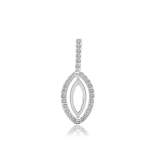 ITI NYC Marquise Cluster Pendant in Sterling Silver (8.00 x 4.00 mm - 12.00 x 6.00 mm)