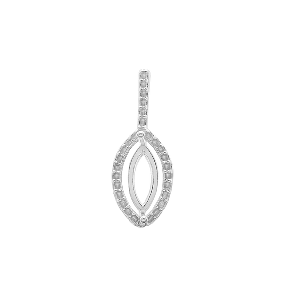 ITI NYC Marquise Cluster Pendant in Sterling Silver (8.00 x 4.00 mm - 12.00 x 6.00 mm)