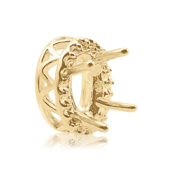 ITI NYC Oval Four Prong Double Halo Pendant in 14K Gold (7.00 x 5.00 mm - 12.00 x 10.00 mm)