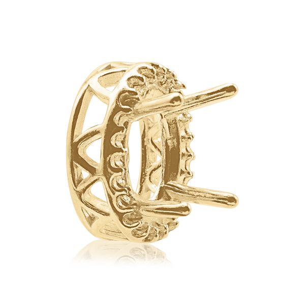 ITI NYC Oval Four Prong Double Halo Pendant in 14K Gold (7.00 x 5.00 mm - 12.00 x 10.00 mm)