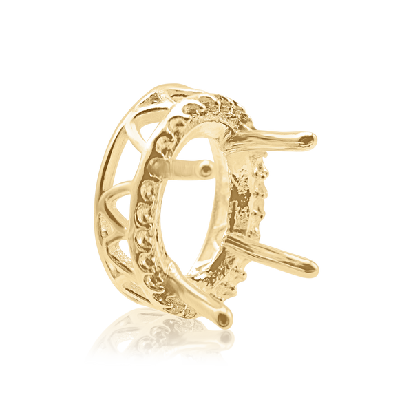 ITI NYC Oval Four Prong Double Halo Pendant in 14K Gold (7.00 x 5.00 mm - 12.00 x 10.00 mm)