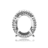 ITI NYC Oval Four Prong Double Halo Pendant in Sterling Silver (7.00 x 5.00 mm - 12.00 x 10.00 mm)