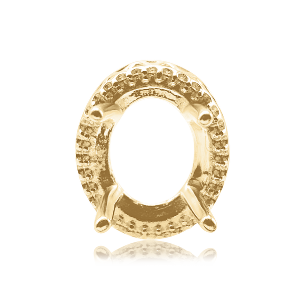 ITI NYC Oval Four Prong Double Halo Pendant in 14K Gold (7.00 x 5.00 mm - 12.00 x 10.00 mm)