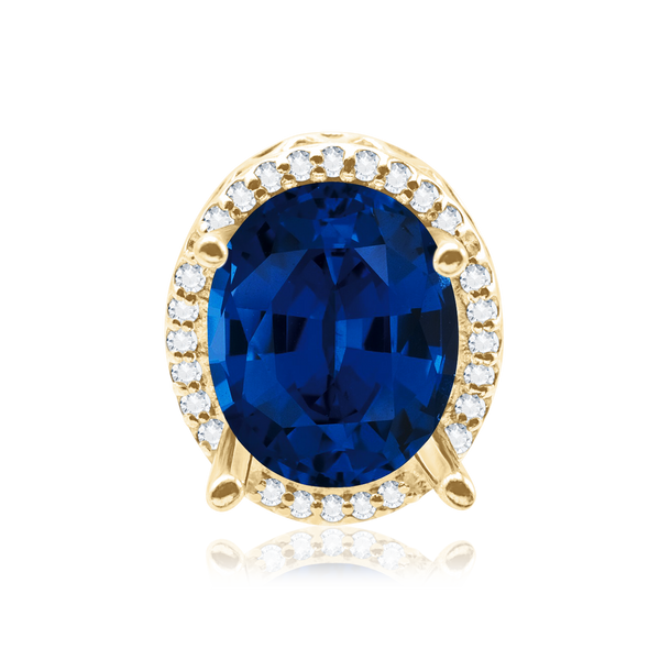 ITI NYC Oval Four Prong Double Halo Pendant in 14K Gold (7.00 x 5.00 mm - 12.00 x 10.00 mm)