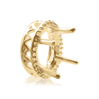 ITI NYC Oval Four Prong Double Halo Pendant in 14K Gold (7.00 x 5.00 mm - 12.00 x 10.00 mm)