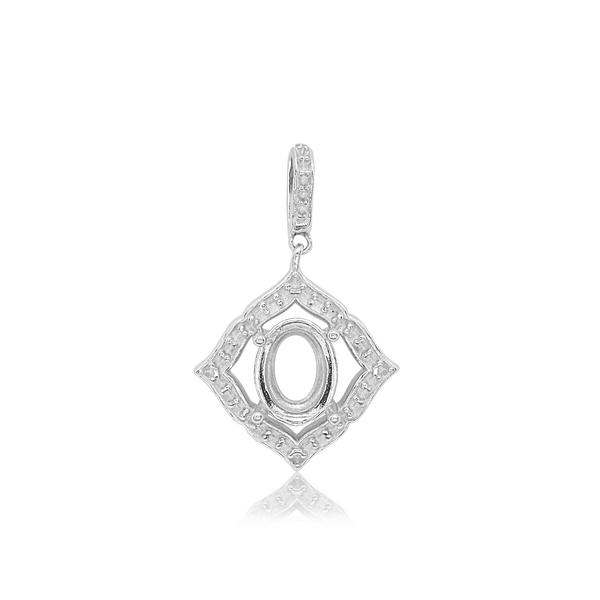 ITI NYC Oval Cluster Pendant in Sterling Silver (6.00 x 4.00 mm - 11.00 x 9.00 mm)