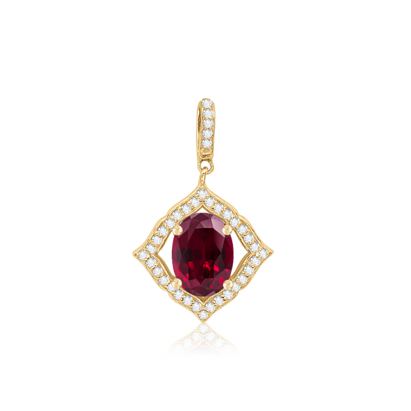ITI NYC Oval Cluster Pendant in 14K Gold (6.00 x 4.00 mm - 11.00 x 9.00 mm)