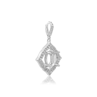 ITI NYC Oval Cluster Pendant in Sterling Silver (6.00 x 4.00 mm - 11.00 x 9.00 mm)