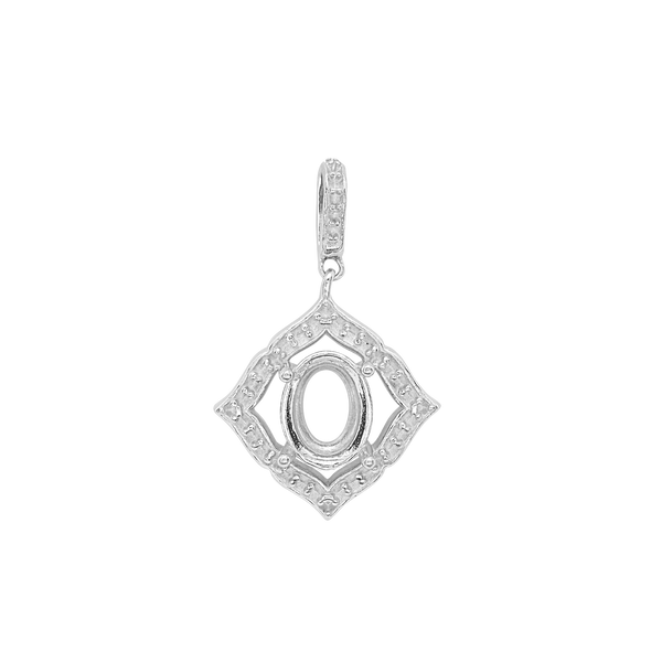 ITI NYC Oval Cluster Pendant in Sterling Silver (6.00 x 4.00 mm - 11.00 x 9.00 mm)