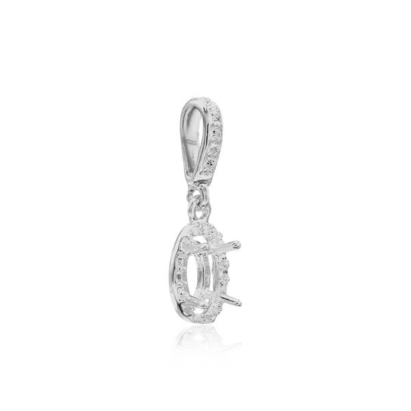 ITI NYC Oval Four Prong Halo Pendant in 14K Gold (6.00 x 4.00 mm - 12.00 x 10.00 mm)