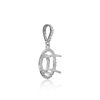 ITI NYC Oval Four Prong Halo Pendant in Sterling Silver (6.00 x 4.00 mm - 12.00 x 10.00 mm)
