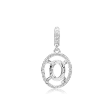 Load image into Gallery viewer, ITI NYC Oval Four Prong Halo Pendant in Sterling Silver (6.00 x 4.00 mm - 12.00 x 10.00 mm)
