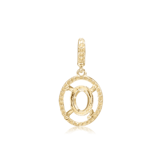 ITI NYC Oval Four Prong Halo Pendant in 14K Gold (6.00 x 4.00 mm - 12.00 x 10.00 mm)