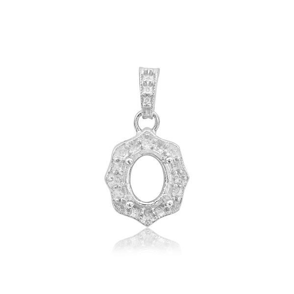 ITI NYC Oval Cluster Pendant in Sterling Silver (6.00 x 4.00 mm - 11.00 x 9.00 mm)