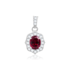 ITI NYC Oval Cluster Pendant in Sterling Silver (6.00 x 4.00 mm - 11.00 x 9.00 mm)
