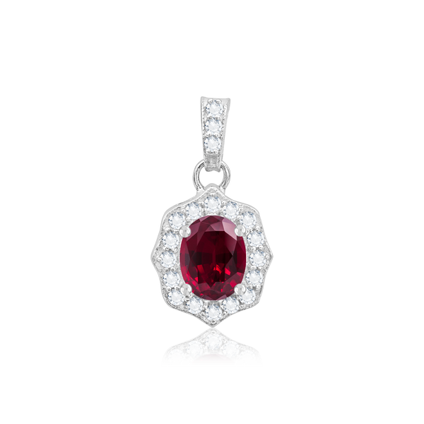 ITI NYC Oval Cluster Pendant in Sterling Silver (6.00 x 4.00 mm - 11.00 x 9.00 mm)