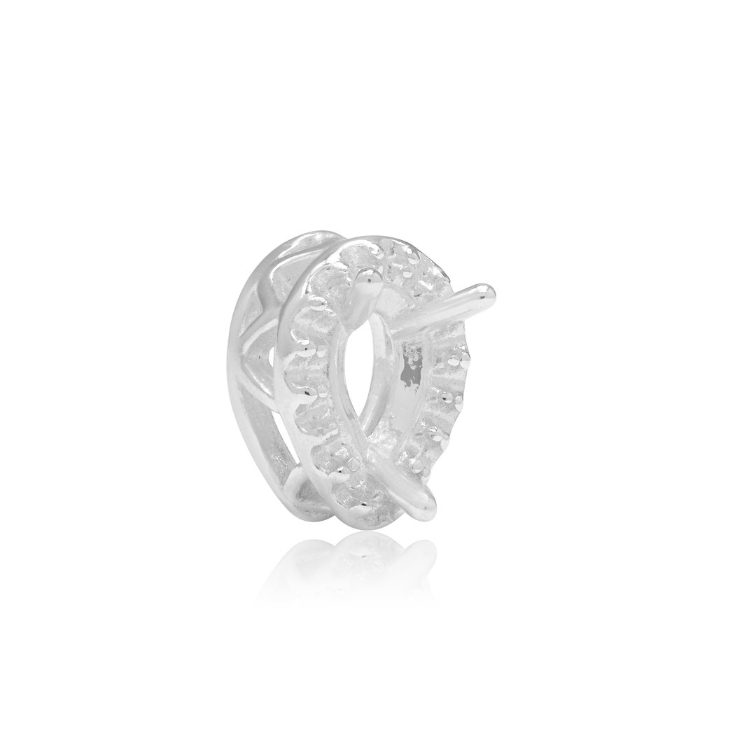 ITI NYC Pear Shape Three Prong Double Halo Pendant in Sterling Silver (6.00 x 4.00 mm - 12.00 x 8.00 mm)