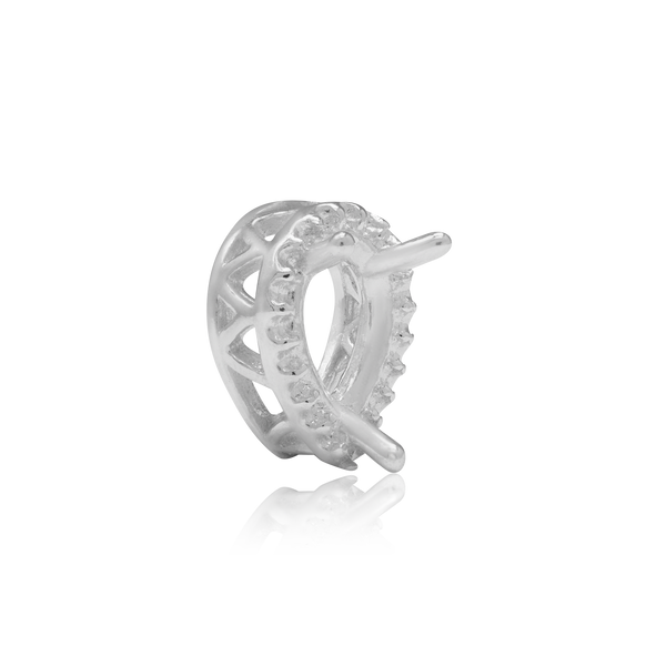 ITI NYC Pear Shape Three Prong Double Halo Pendant in Sterling Silver (6.00 x 4.00 mm - 12.00 x 8.00 mm)