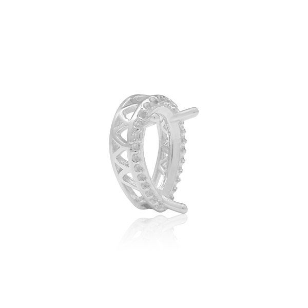 ITI NYC Pear Shape Three Prong Double Halo Pendant in Sterling Silver (6.00 x 4.00 mm - 12.00 x 8.00 mm)