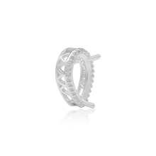 Load image into Gallery viewer, ITI NYC Pear Shape Three Prong Double Halo Pendant in Sterling Silver (6.00 x 4.00 mm - 12.00 x 8.00 mm)
