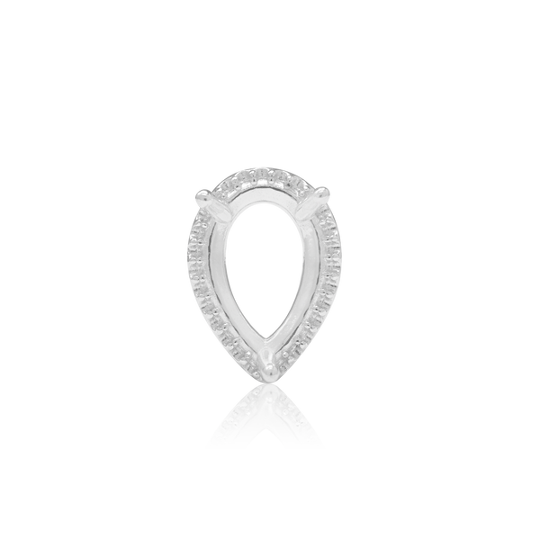 ITI NYC Pear Shape Three Prong Double Halo Pendant in Sterling Silver (6.00 x 4.00 mm - 12.00 x 8.00 mm)