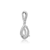 ITI NYC Pear Shape Three Prong Halo Pendant in Sterling Silver (6.00 x 4.00 mm - 12.00 x  8.00 mm)
