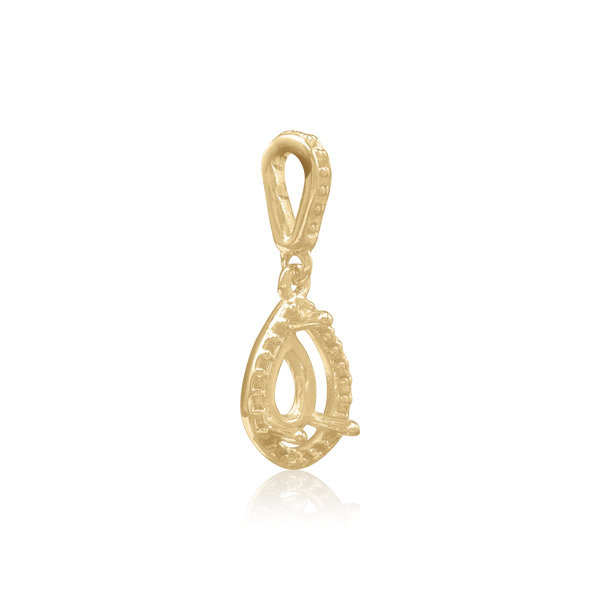 ITI NYC Pear Shape Three Prong Halo Pendant in 14K Gold (6.00 x 4.00 mm - 12.00 x  8.00 mm)