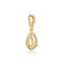 Load image into Gallery viewer, ITI NYC Pear Shape Three Prong Halo Pendant in 14K Gold (6.00 x 4.00 mm - 12.00 x  8.00 mm)
