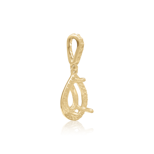 ITI NYC Pear Shape Three Prong Halo Pendant in 14K Gold (6.00 x 4.00 mm - 12.00 x  8.00 mm)