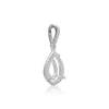 ITI NYC Pear Shape Three Prong Halo Pendant in Sterling Silver (6.00 x 4.00 mm - 12.00 x  8.00 mm)
