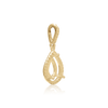 ITI NYC Pear Shape Three Prong Halo Pendant in 14K Gold (6.00 x 4.00 mm - 12.00 x  8.00 mm)